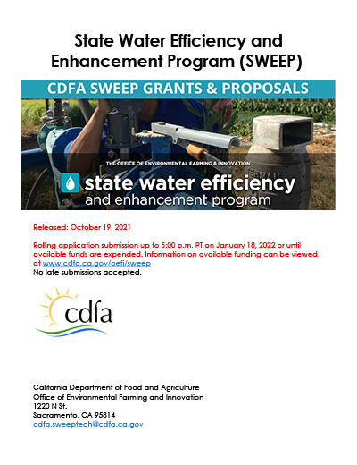 CDFA SWEEP Grant Applications 2021