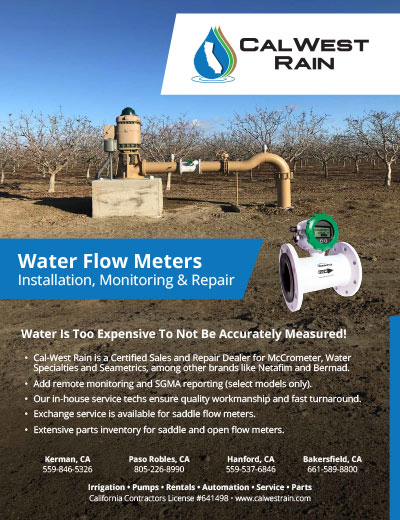 Water flow meters for agriculture